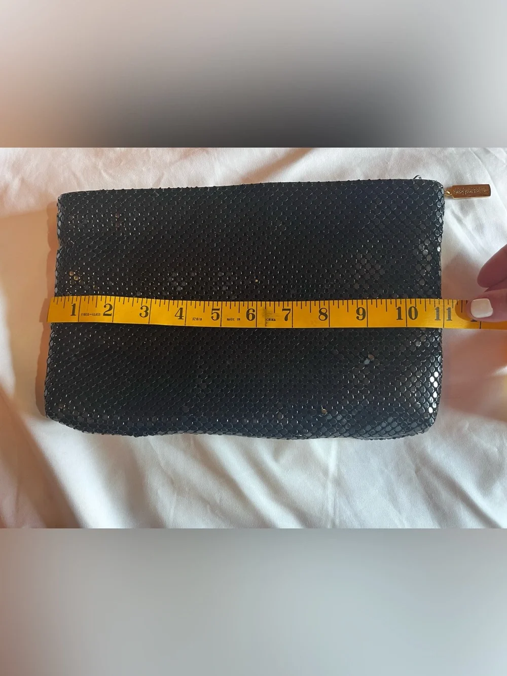 Vintage Whiting & Davis Black Mesh Wristlet Clutch